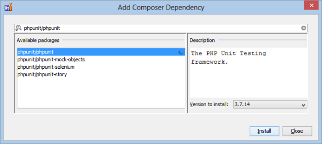 Añadiendo la dependencia de PHPUnit a Composer